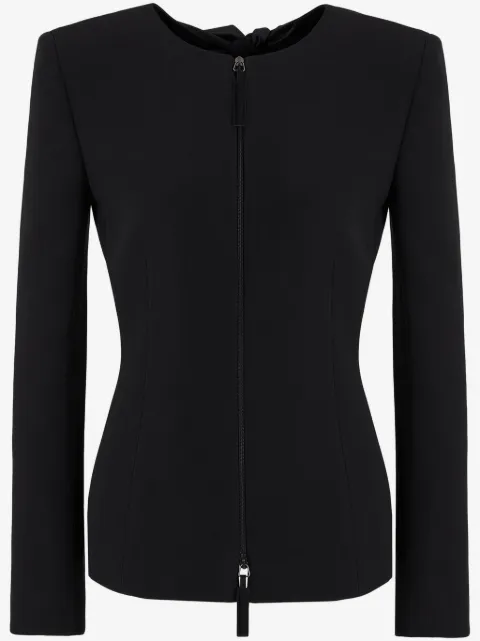 Giorgio Armani bow-detail zipped jacket 