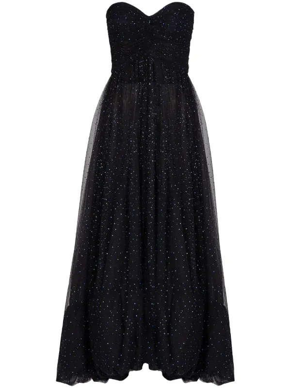 Giorgio Armani Sequin-embellished Strapless Dress - Black Giorgio Armani Sequin-embellished Strapless Dress - Black