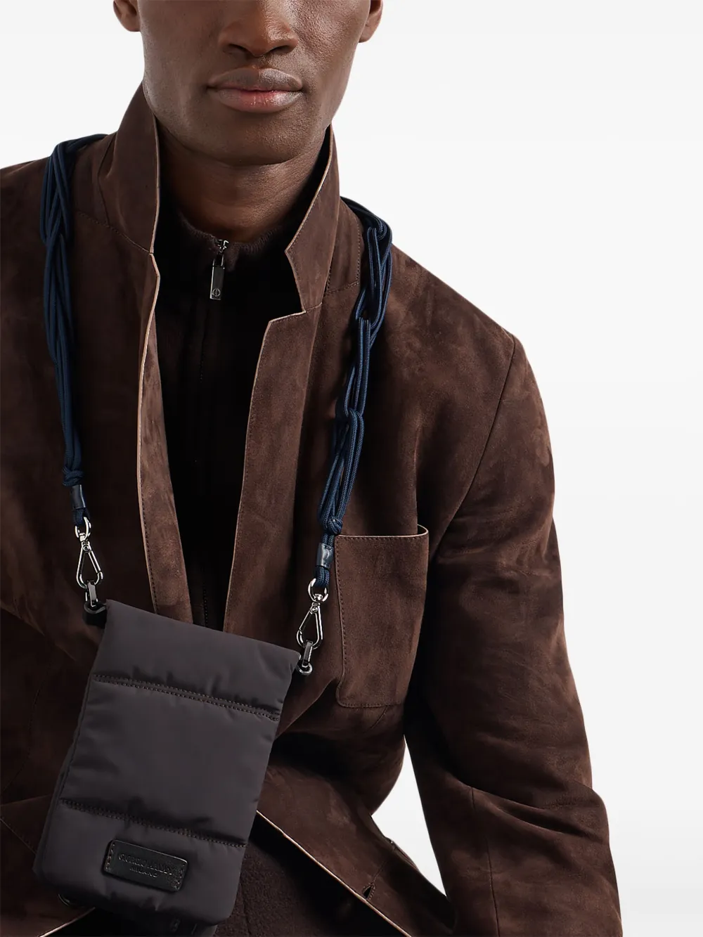 Giorgio Armani single-breasted suede blazer | Clothing | Image 4