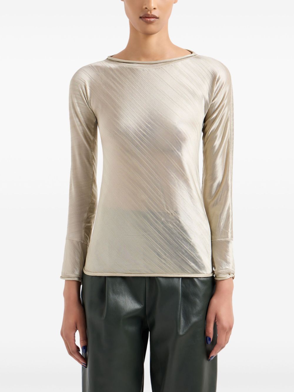 Giorgio Armani Glanzende top - Beige