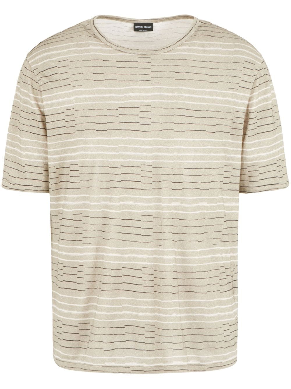 Giorgio Armani striped linen T-shirt Beige