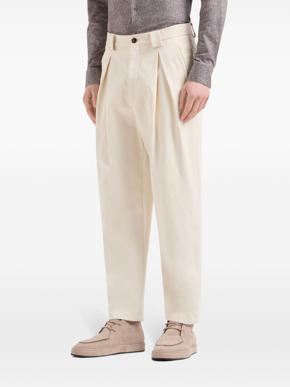 Giorgio Armani Geplooide cropped pantalon - Beige