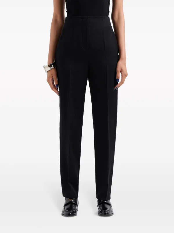 Giorgio Armani high-waisted Wool Trousers | Black | FARFETCH RO