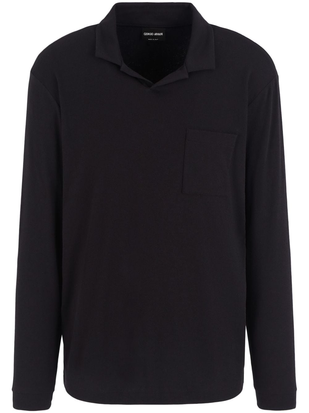 cotton-blend long-sleeved polo shirtc