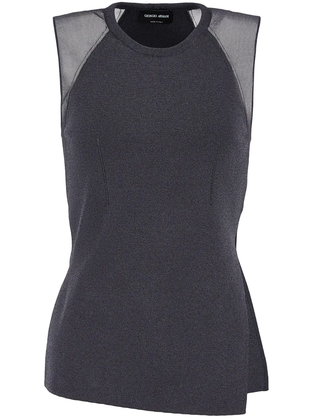 Giorgio Armani semi-sheer sleeveless knitted top | Black | Image 1