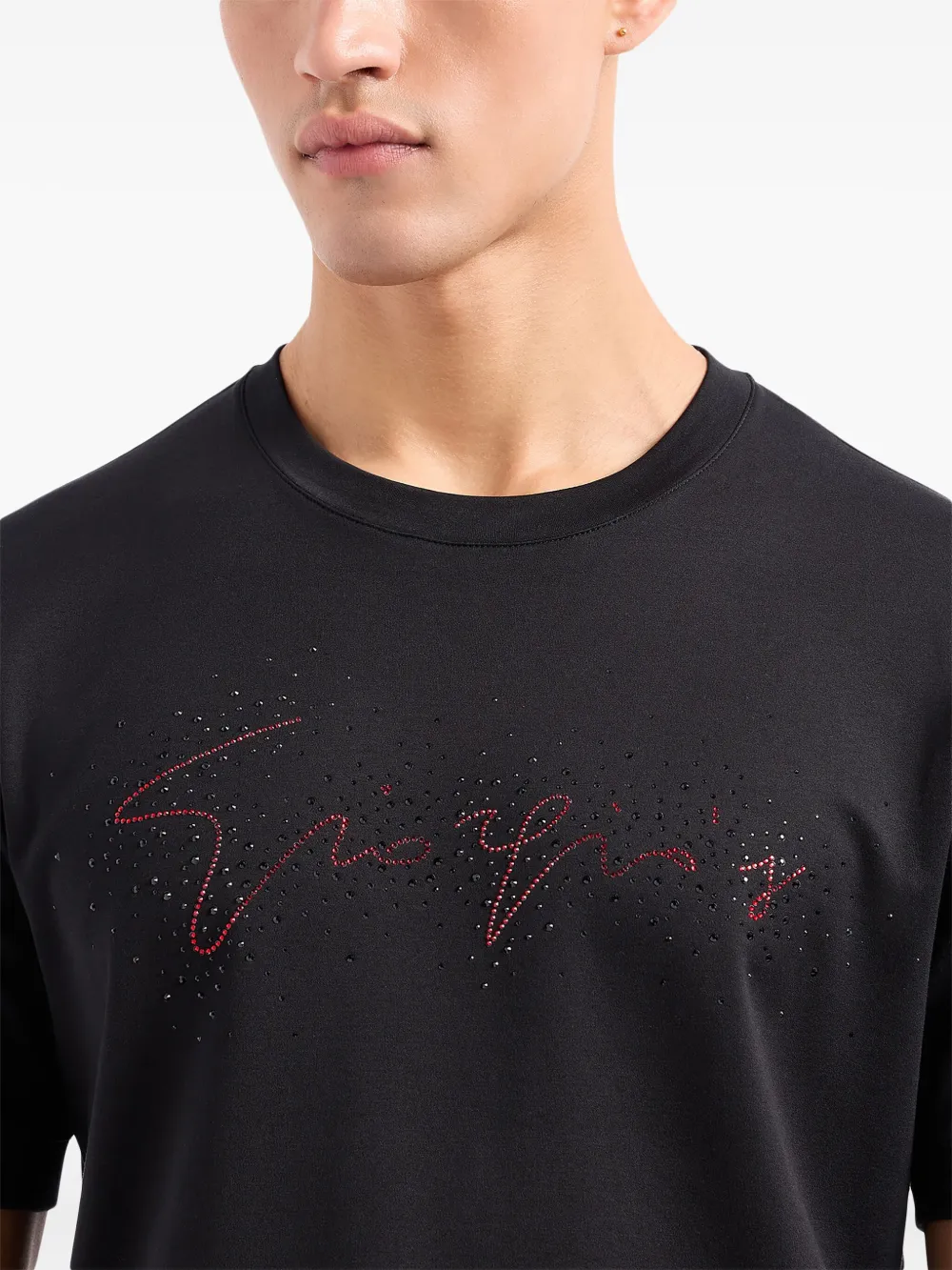 Giorgio Armani T-shirt met studs Zwart