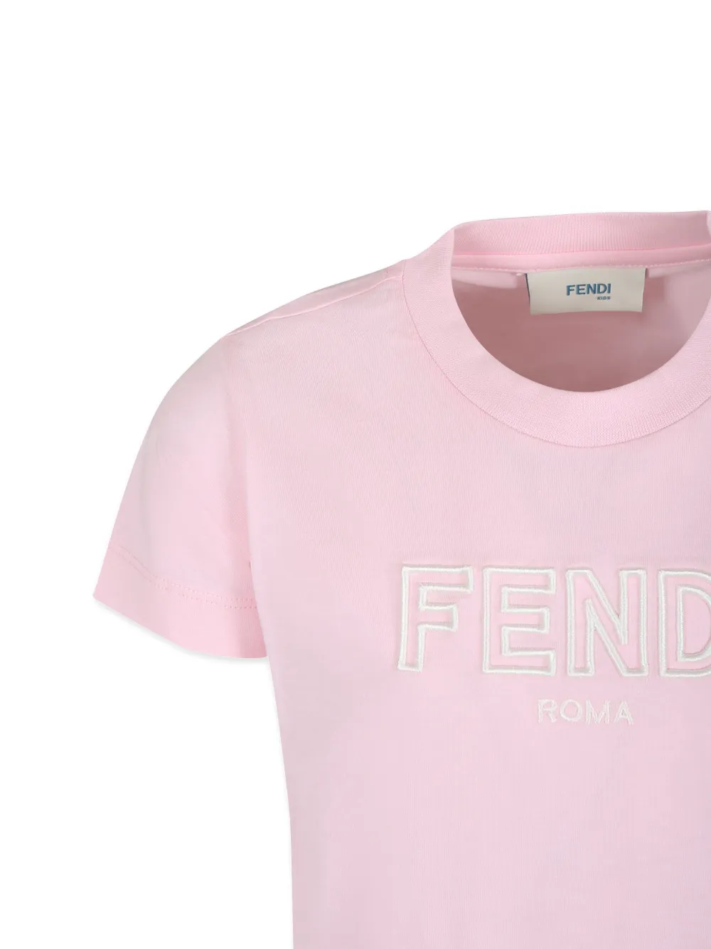 Fendi Kids T-shirt met geborduurd logo Roze