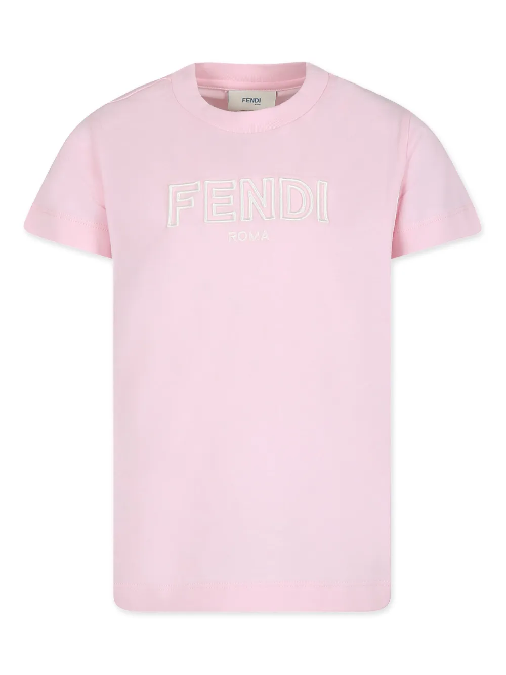 Fendi Kids T-shirt met geborduurd logo Roze