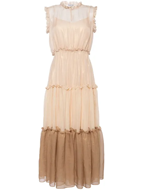 Baruni Davina ruffle-trim tiered midi dress