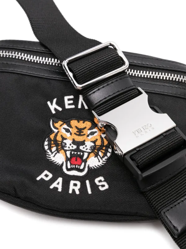 Kenzo Varsity logo embroidered Belt Bag Black FARFETCH UK