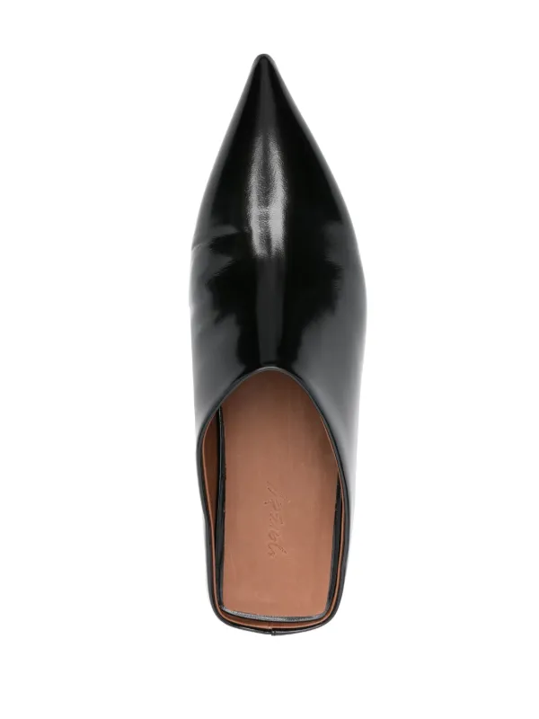 Marsèll pointed-toe Flat Leather Mules Black FARFETCH PH