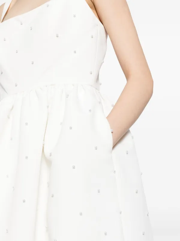 mini white dress bridal Emerson Puff Sleeve White Mini Dress  American Threads Women's Clothes White / L