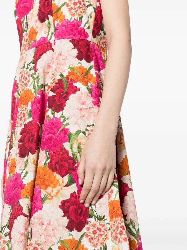 Sachin Babi Robe mi-longue Jacinta à Fleurs Rouge FARFETCH TN