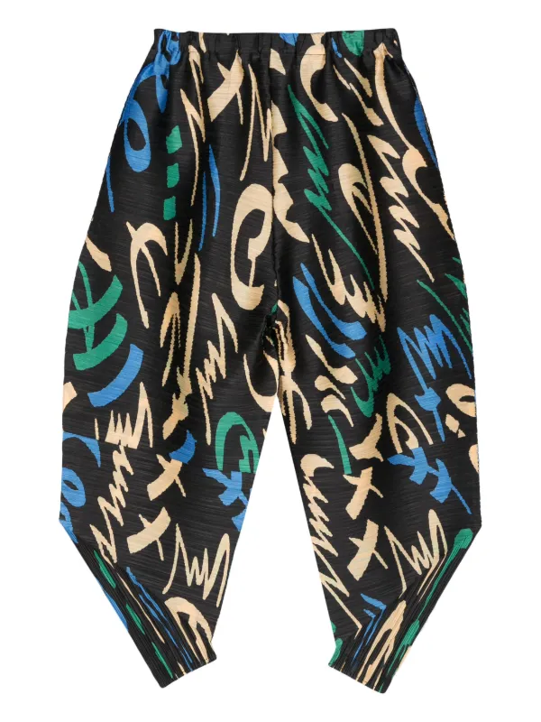 Pleats Please Issey Miyake Fizzy クロップドパンツ | ブラック  