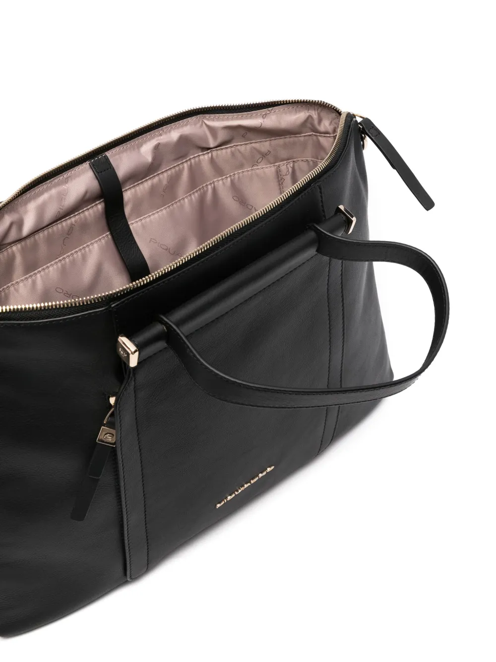 PIQUADRO Leren laptoptas (30 cm x 40 cm) Zwart