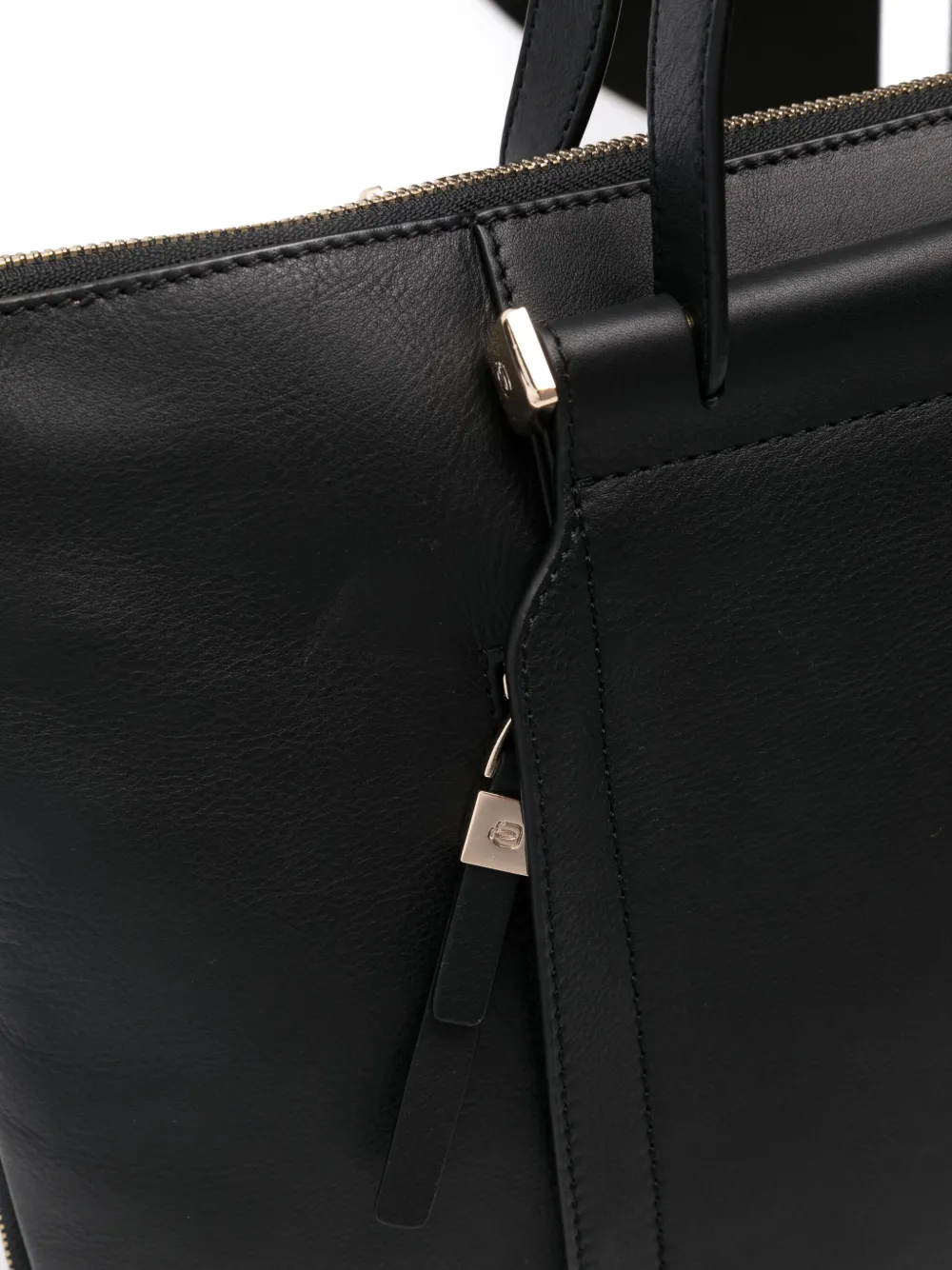 PIQUADRO Leren laptoptas (30 cm x 40 cm) Zwart