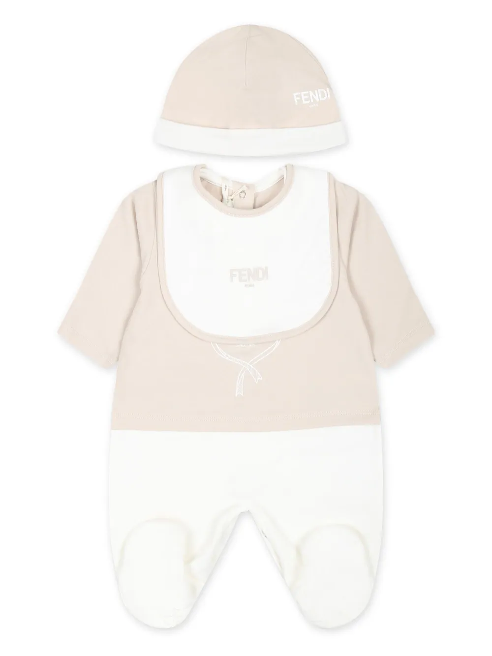 Fendi Kids Babypakje met logoprint Beige