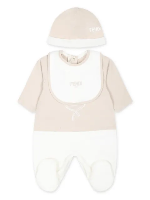 Fendi Kids Strampler-Set mit Logo-Print