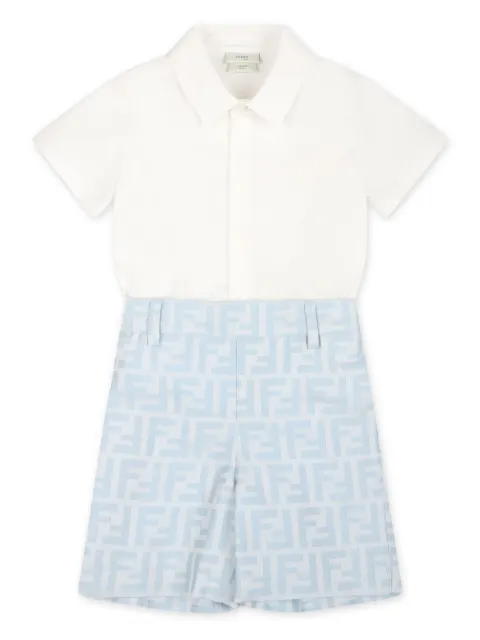 Fendi Kids Tutina con logo jacquard