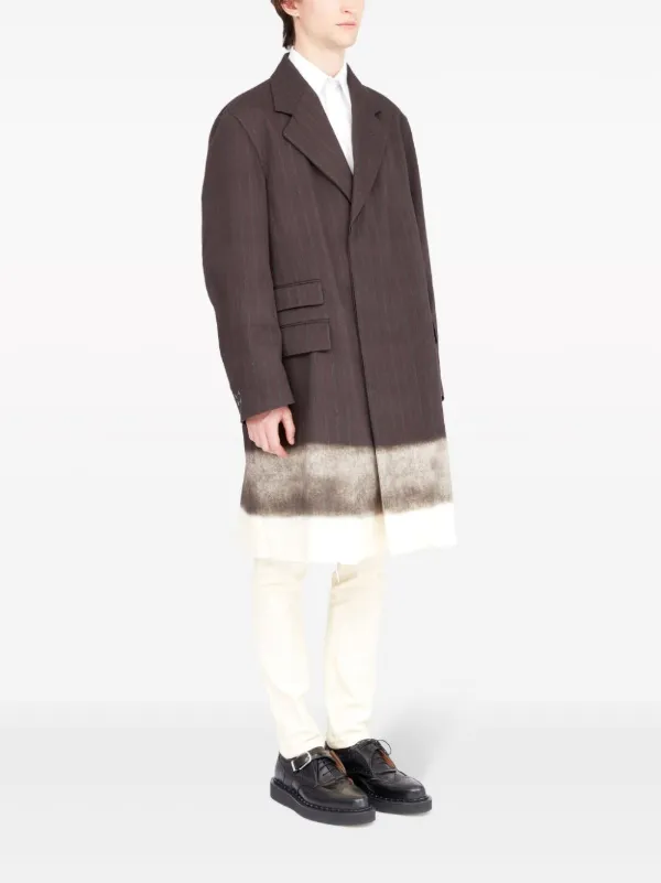 Maison Margiela Trompe l'oeil-print Cotton Coat | Black | FARFETCH
