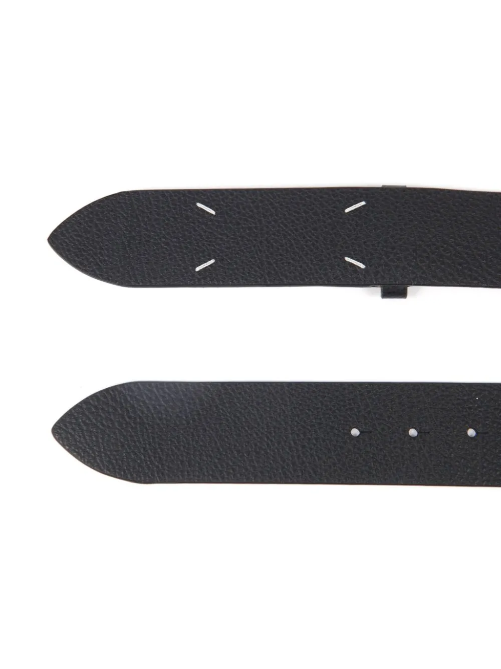 Maison Margiela Four-stitch Grained-leather Belt In Black