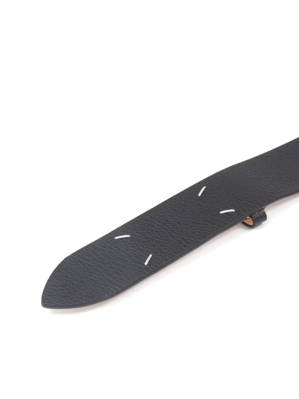 Maison Margiela Four-stitch Grained-leather Belt In Black