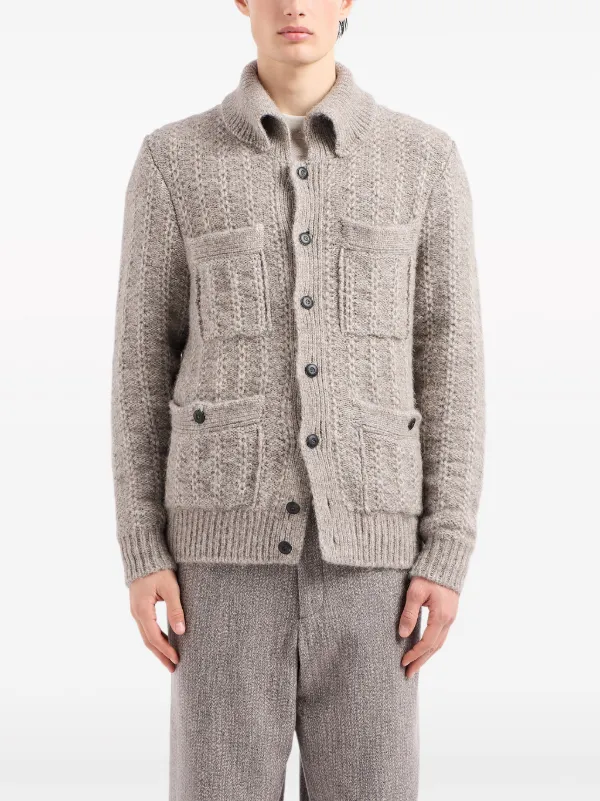 【2024年】お歳暮ギフト | Cardigan cable-knit Armani Giorgio Neutrals GE FARFETCH | トップス