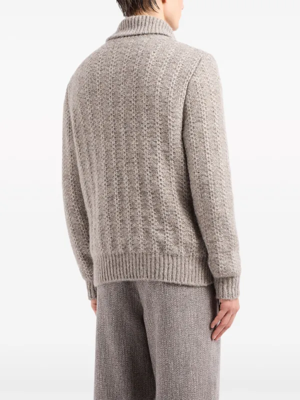 偉大な Neutrals | Cardigan cable-knit Armani Giorgio | GE FARFETCH トップス