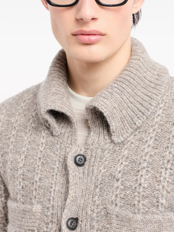Giorgio Armani cable-knit Cardigan | Neutrals | FARFETCH GE