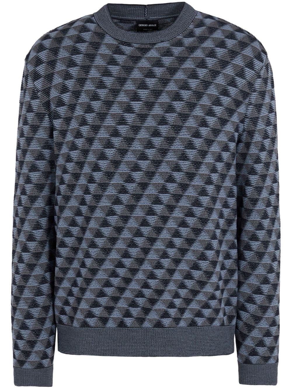 geometric-jacquard wool jumper