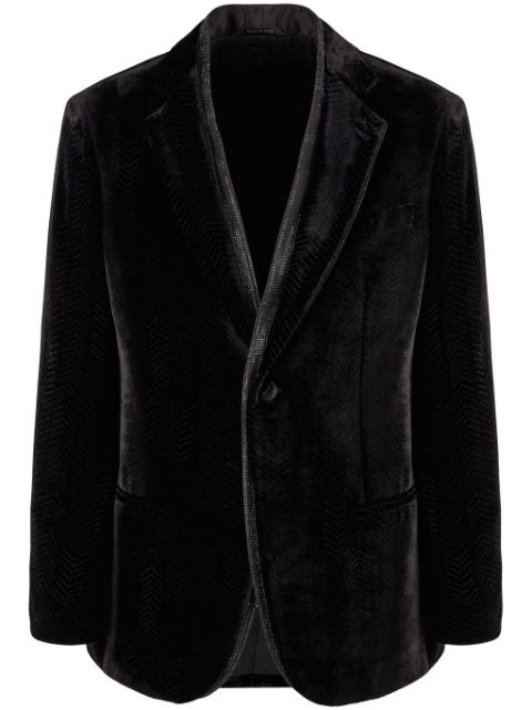 Giorgio Armani studded-trim velvet blazer Men