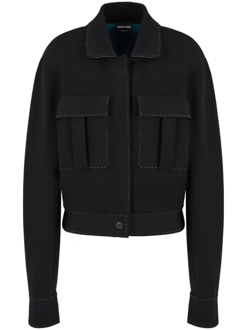 Giorgio Armani buttoned-up contrasting jacket