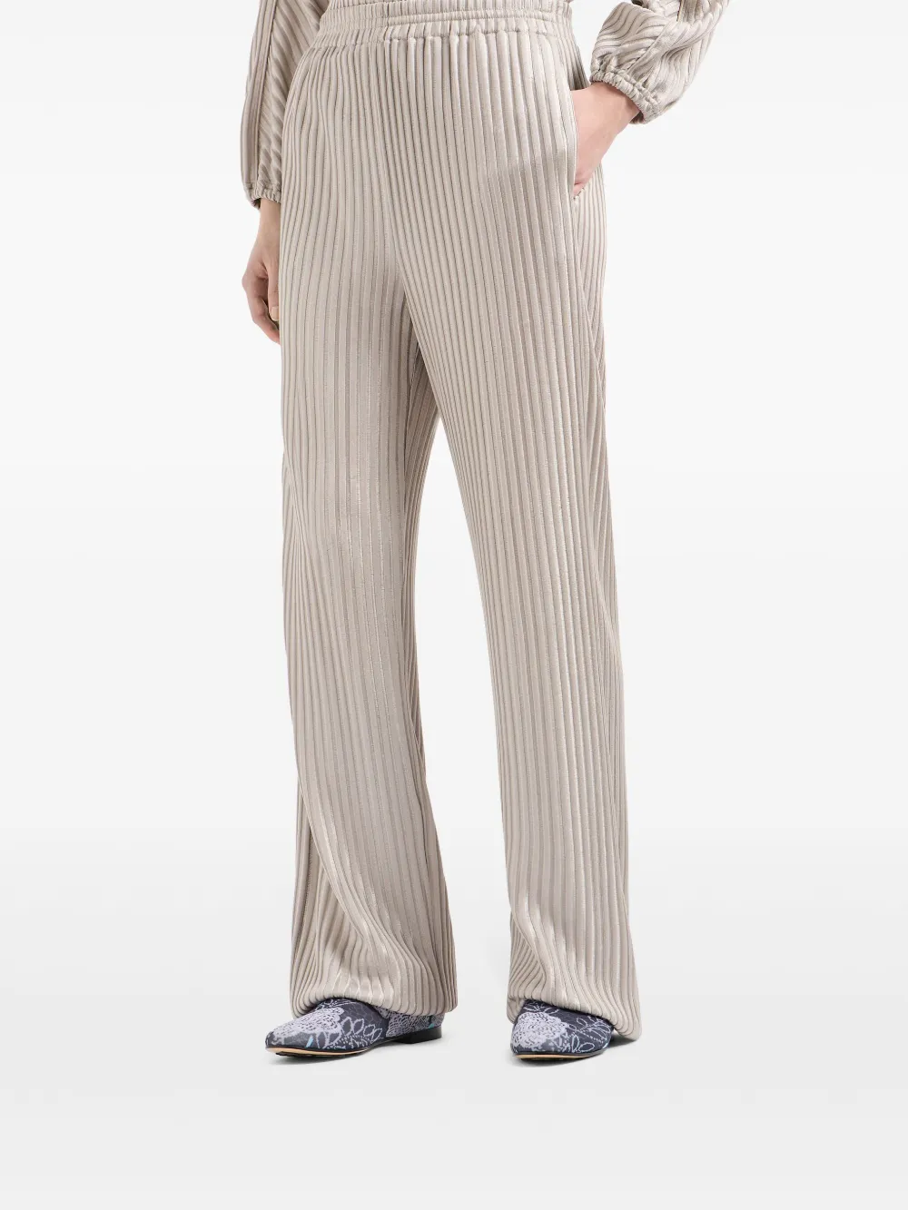 Giorgio Armani High waist plooibroek - Beige