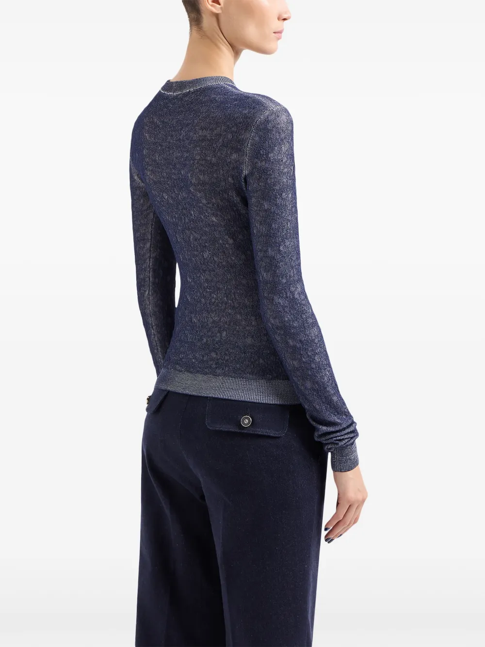 Giorgio Armani Trui met verlengde mouwen Blauw