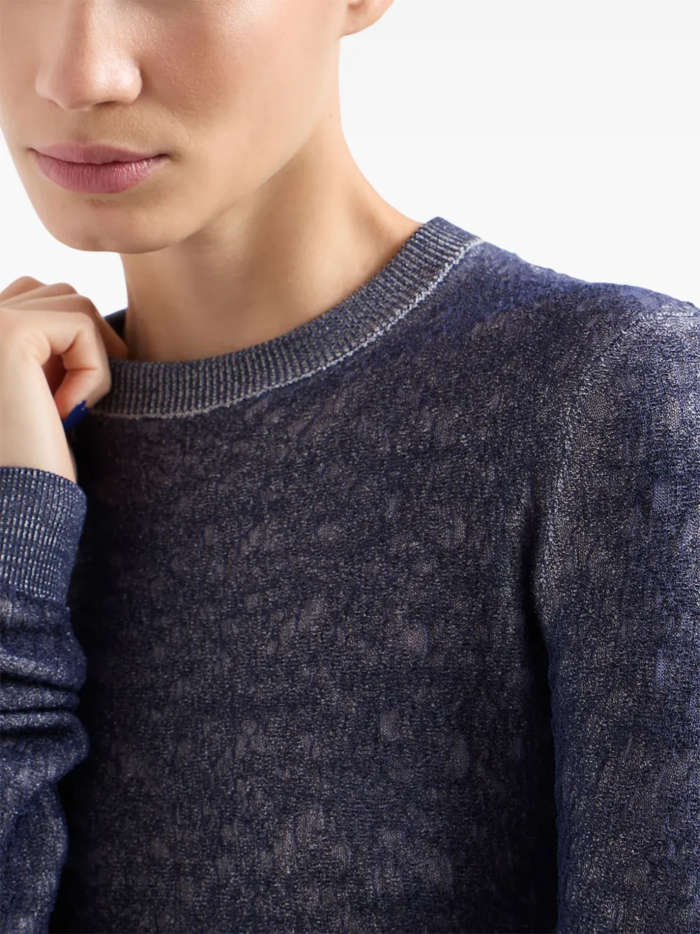 Giorgio Armani Trui met verlengde mouwen Blauw