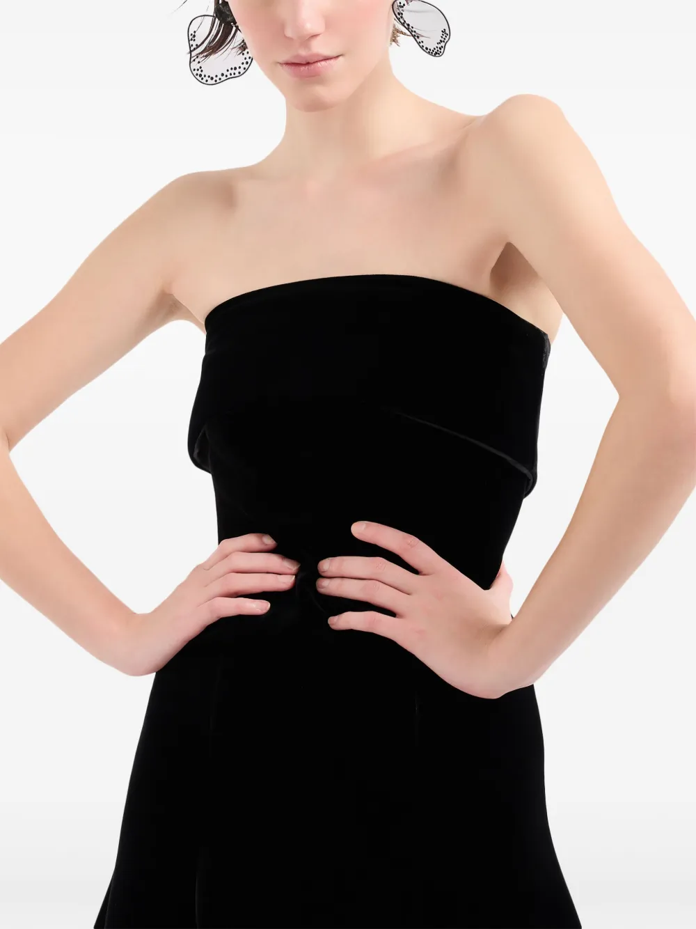 Giorgio Armani Strapless mini-jurk Zwart