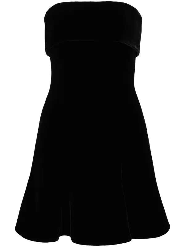 Giorgio Armani Strapless Velvet Minidress in Black
