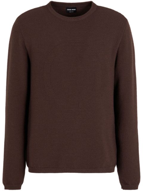 Giorgio Armani logo-jacquard jumper Men