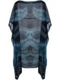 Giorgio Armani tie-dye print chiffon scarf - Blue