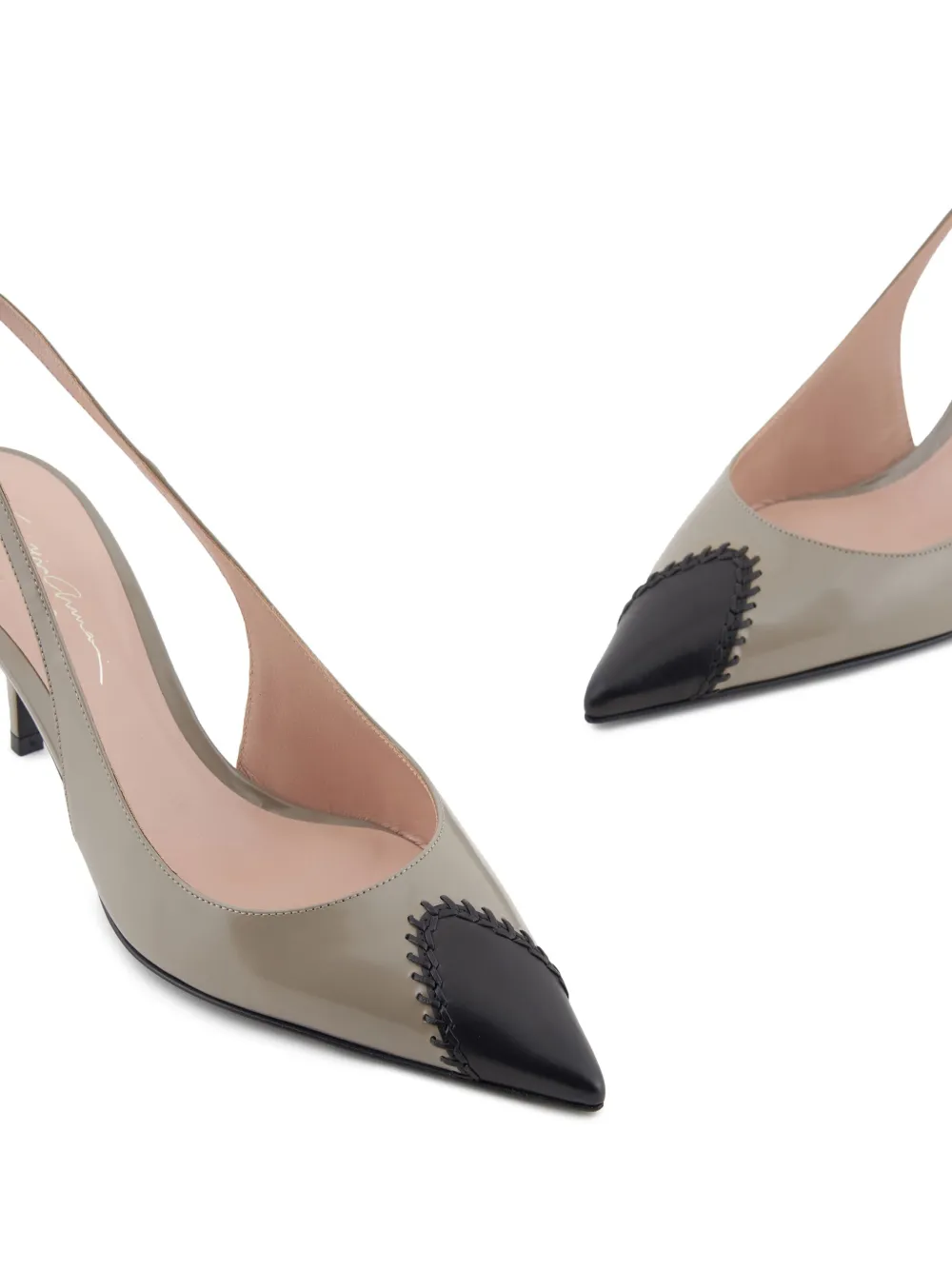 Giorgio Armani 60mm contrasting-toecap leather pumps Neutrals