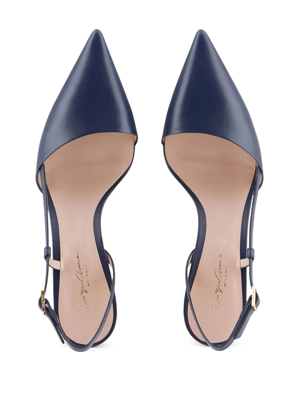 Giorgio Armani 60mm slingback leather pumps Blue