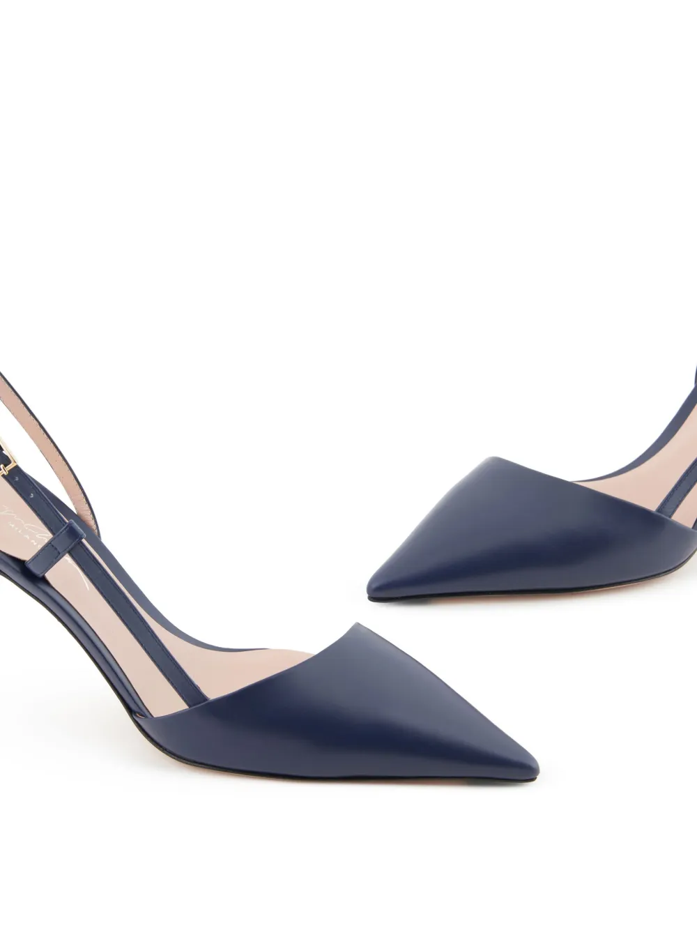 Giorgio Armani 60mm slingback leather pumps Blue