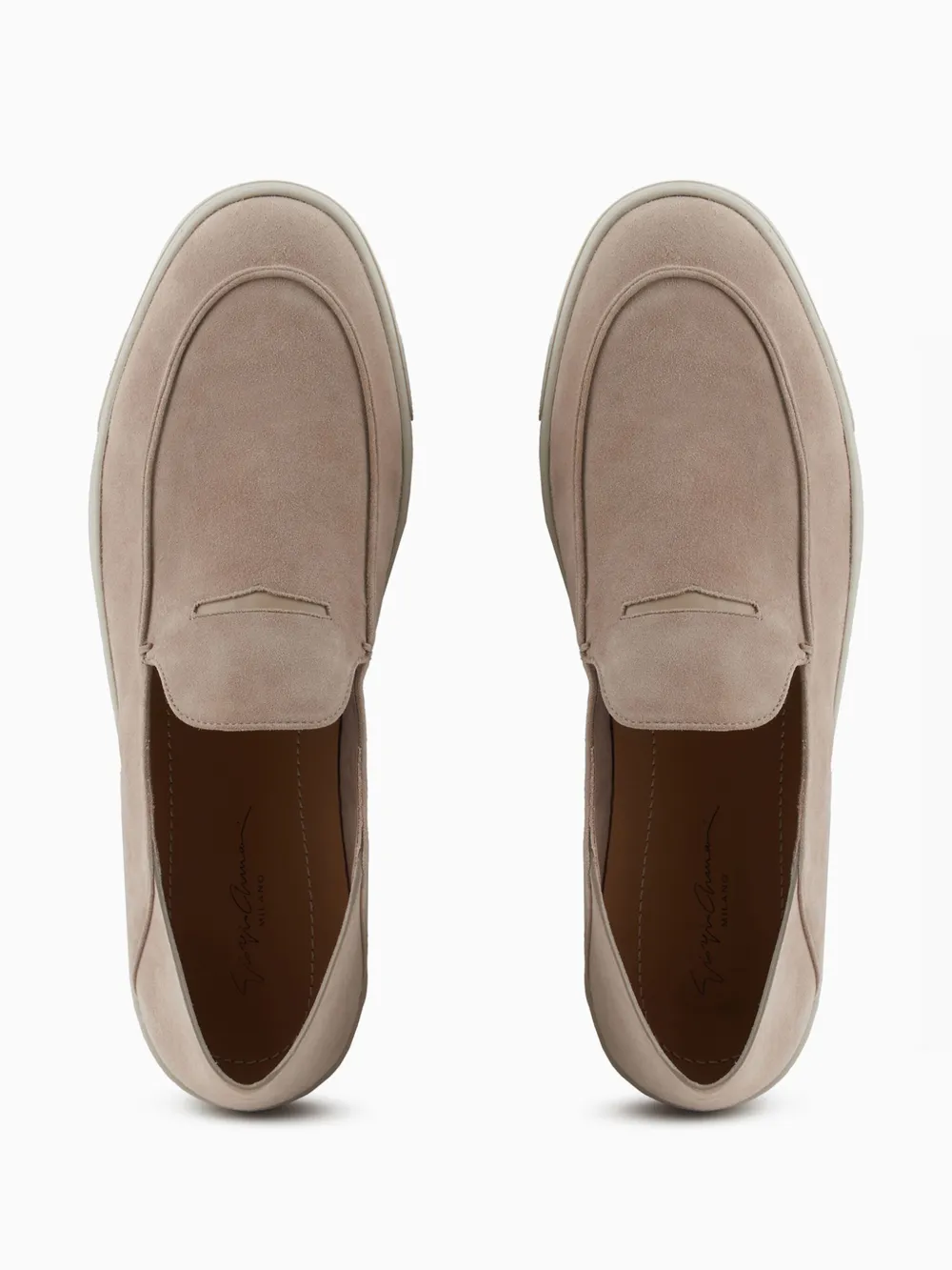Giorgio Armani Loafers met logo-reliëf Beige