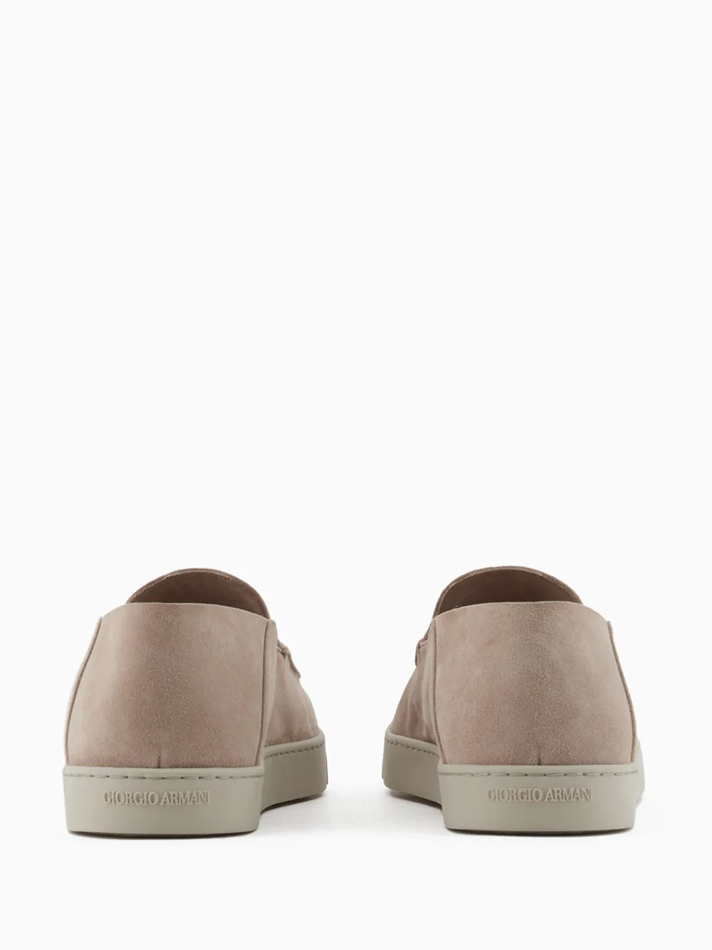 Giorgio Armani Loafers met logo-reliëf Beige