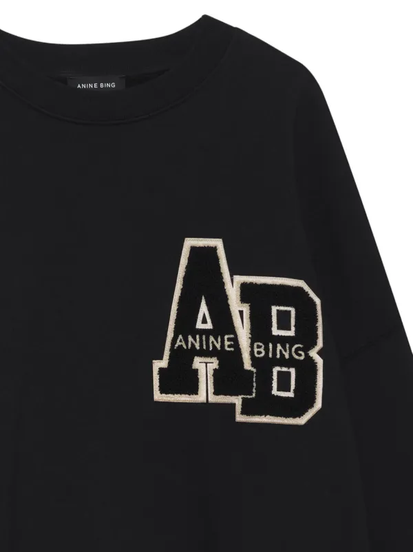 ANINE BING AB スウエト　ブラック ANINE BING Miles Cotton Sweatshirt | Black | FARFETCH