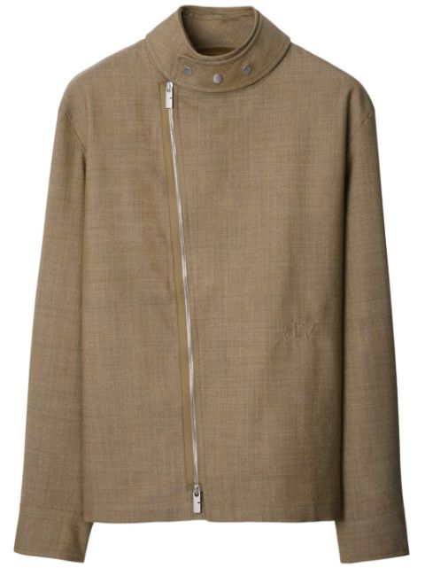 Burberry EKD-embroidered wool overshirt Men