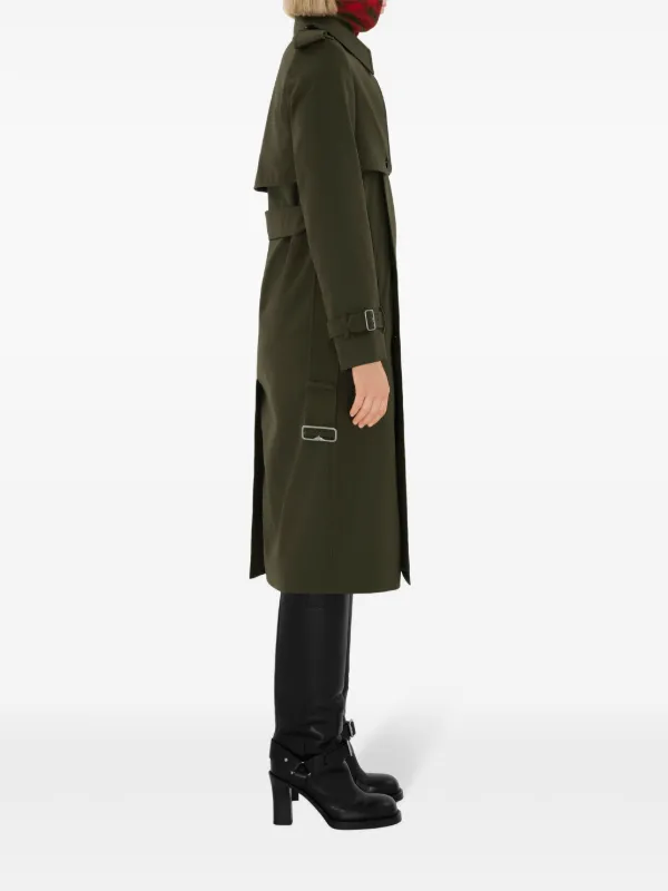 【関税＆送料込み】Burberry Green Cotton Trench Coat Cotton gabardine trench coat in green - Burberry | Mytheresa