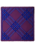 Burberry check silk blend scarf - Purple