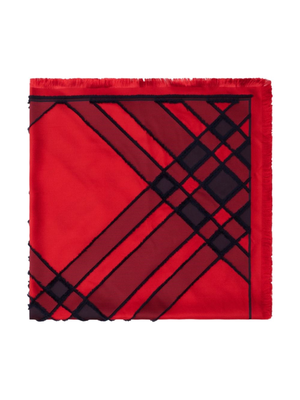 Shop Burberry Check Silk Blend Scarf In Rot