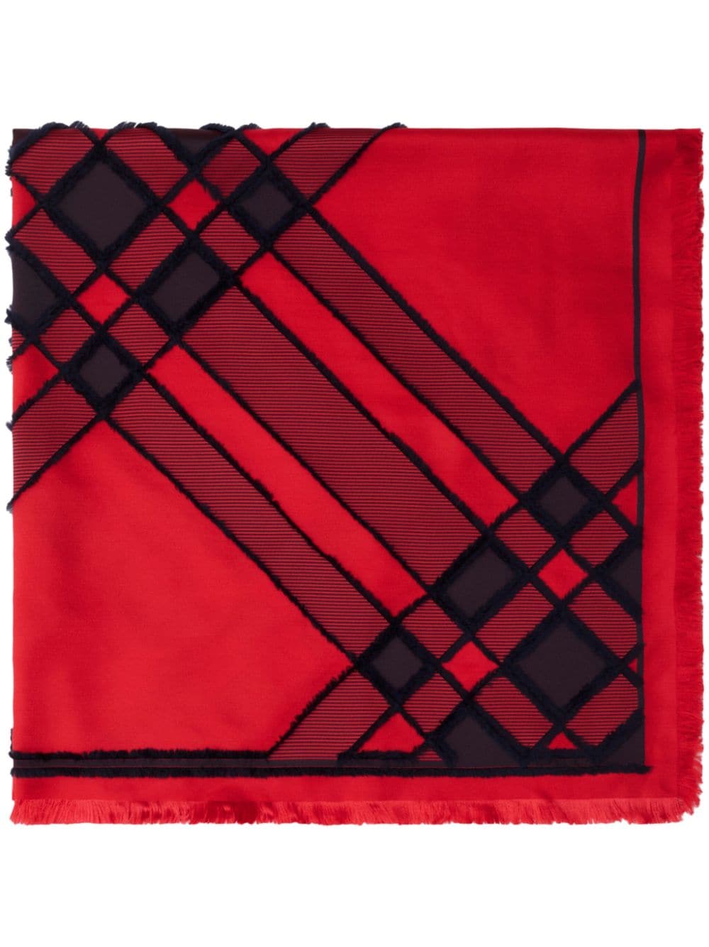 Burberry check silk blend scarf - Rot